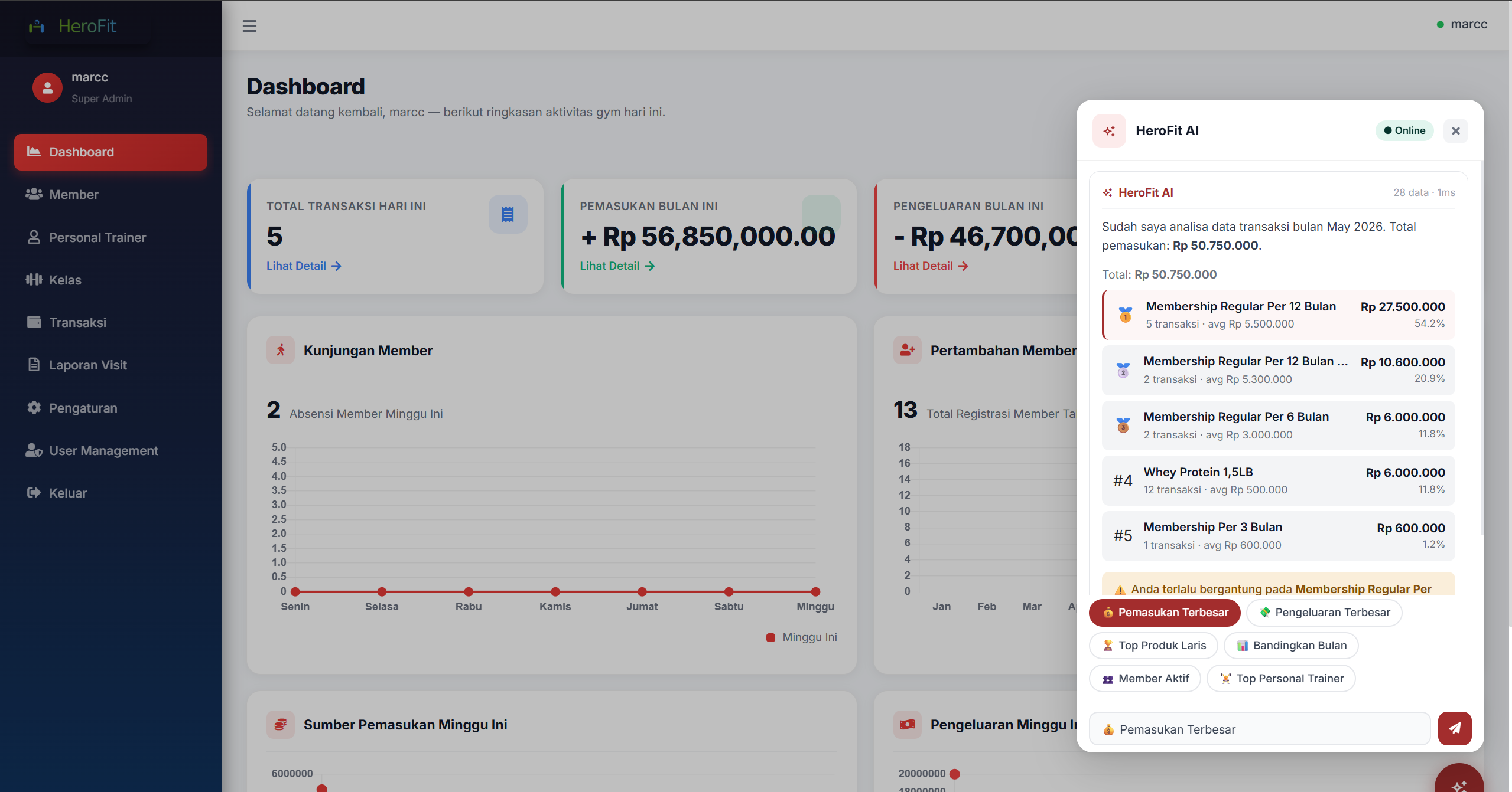 HeroFit AI — Asisten Analitik Bisnis